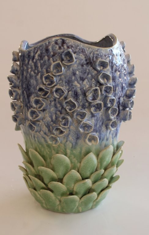 BLUE & GREEN SEA CERAMIC VASE  31X21CM